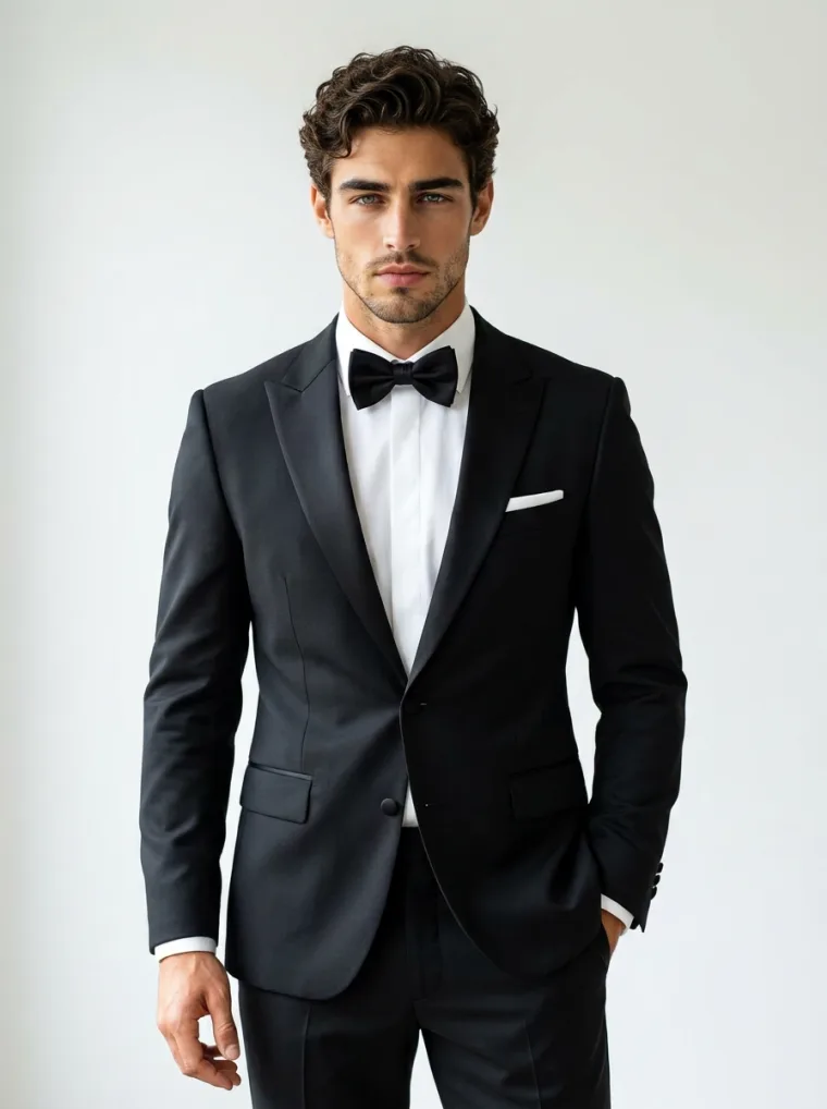 AI portrait of the man in a black tuxedo
