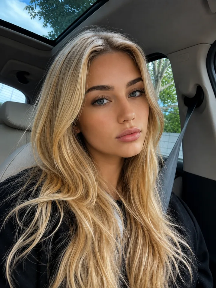 Casual selfie of a second woman before the transformation